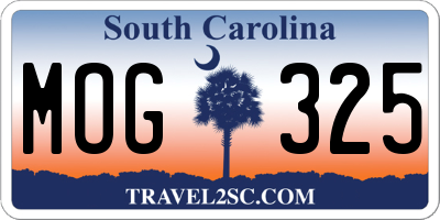 SC license plate MOG325