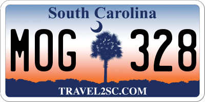 SC license plate MOG328
