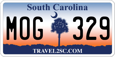 SC license plate MOG329