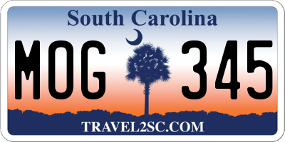 SC license plate MOG345