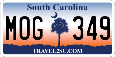 SC license plate MOG349