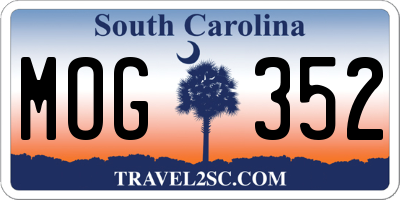 SC license plate MOG352