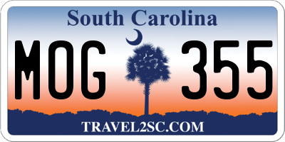 SC license plate MOG355