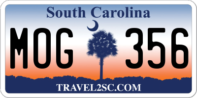 SC license plate MOG356