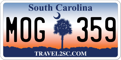 SC license plate MOG359