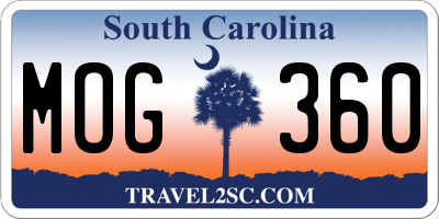 SC license plate MOG360