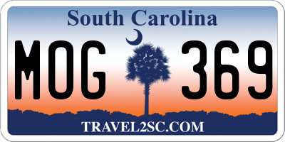 SC license plate MOG369