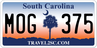 SC license plate MOG375