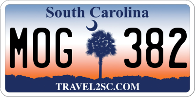 SC license plate MOG382