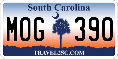 SC license plate MOG390