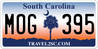 SC license plate MOG395