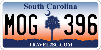 SC license plate MOG396