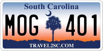 SC license plate MOG401