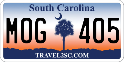 SC license plate MOG405