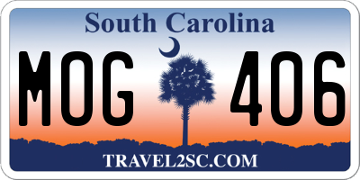 SC license plate MOG406