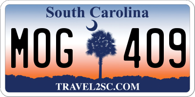 SC license plate MOG409