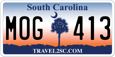 SC license plate MOG413