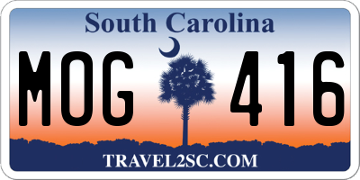 SC license plate MOG416
