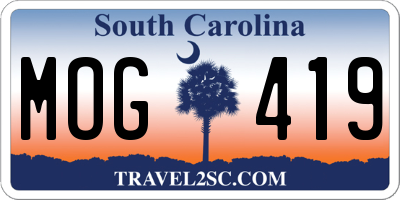 SC license plate MOG419