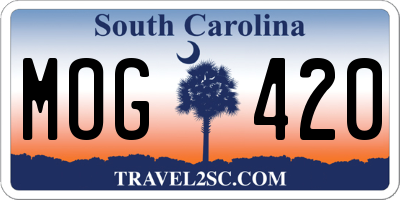 SC license plate MOG420