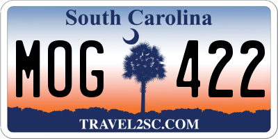 SC license plate MOG422