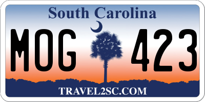 SC license plate MOG423