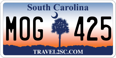 SC license plate MOG425