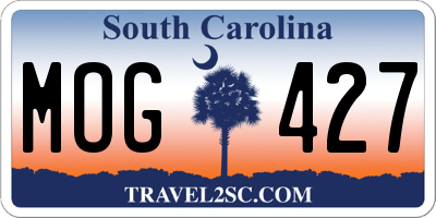 SC license plate MOG427