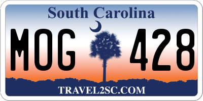 SC license plate MOG428