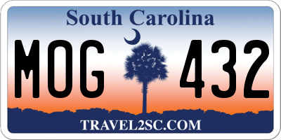 SC license plate MOG432