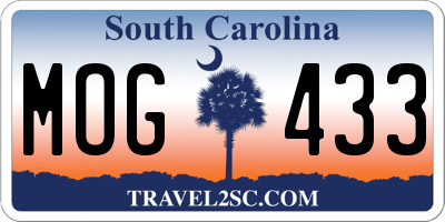 SC license plate MOG433