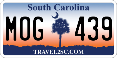SC license plate MOG439