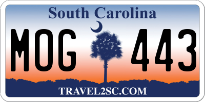 SC license plate MOG443