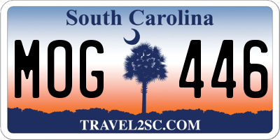 SC license plate MOG446