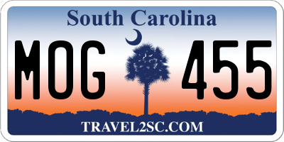 SC license plate MOG455