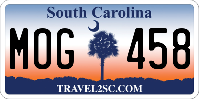SC license plate MOG458