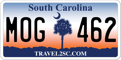 SC license plate MOG462