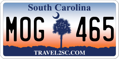 SC license plate MOG465