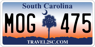 SC license plate MOG475