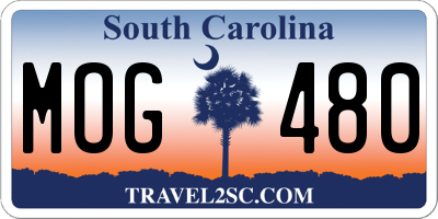 SC license plate MOG480