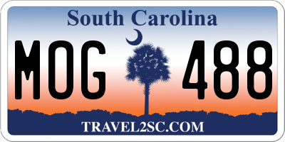 SC license plate MOG488