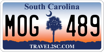 SC license plate MOG489