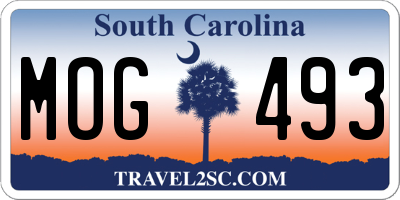 SC license plate MOG493
