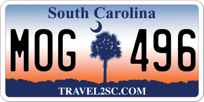 SC license plate MOG496