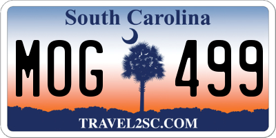 SC license plate MOG499