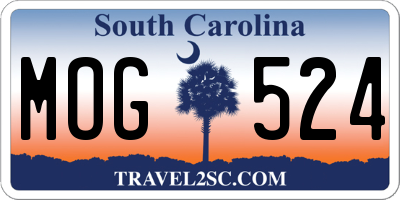 SC license plate MOG524