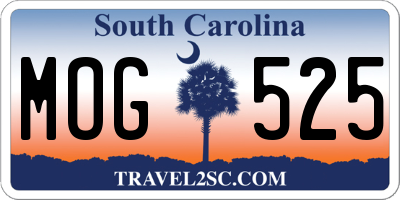 SC license plate MOG525