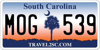 SC license plate MOG539