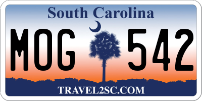 SC license plate MOG542