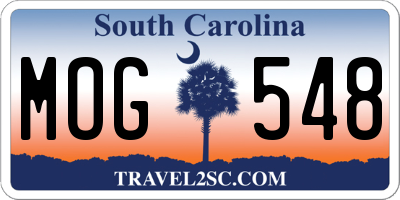 SC license plate MOG548